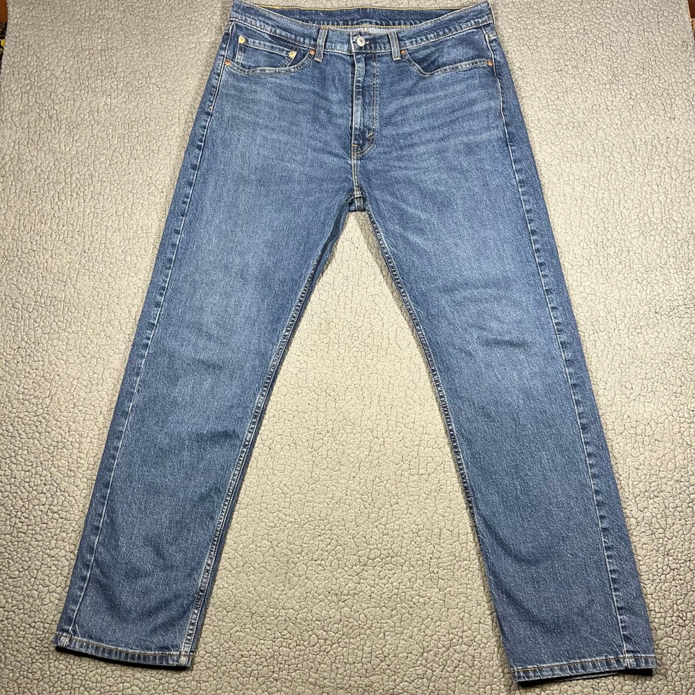 Levis 505 Regular Fit Straight Leg Jeans Medium Wash Blue Mens 36x32 00505-2958